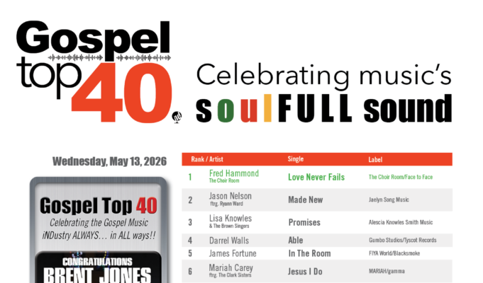 Gospel Top 40 Chart – Week of May 13, 2026 spel Top 40 Chart - Week of May 13, 2026