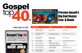 Gospel Top 40 Chart – Week of May 29, 2026 spel Top 40 Chart - Week of May 29, 2026